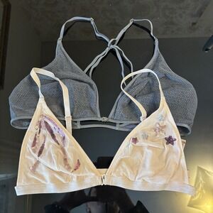 Victoria's Secret Bralette Bra Bundle Triangle Sequin Semi Sheer L Sexy